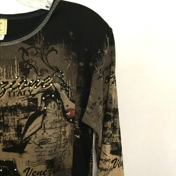 Jess & Jane Sweater 3/4 Sleeve Cotton Knit Italian Pattern Women's Size Small - Picture 4 of 13